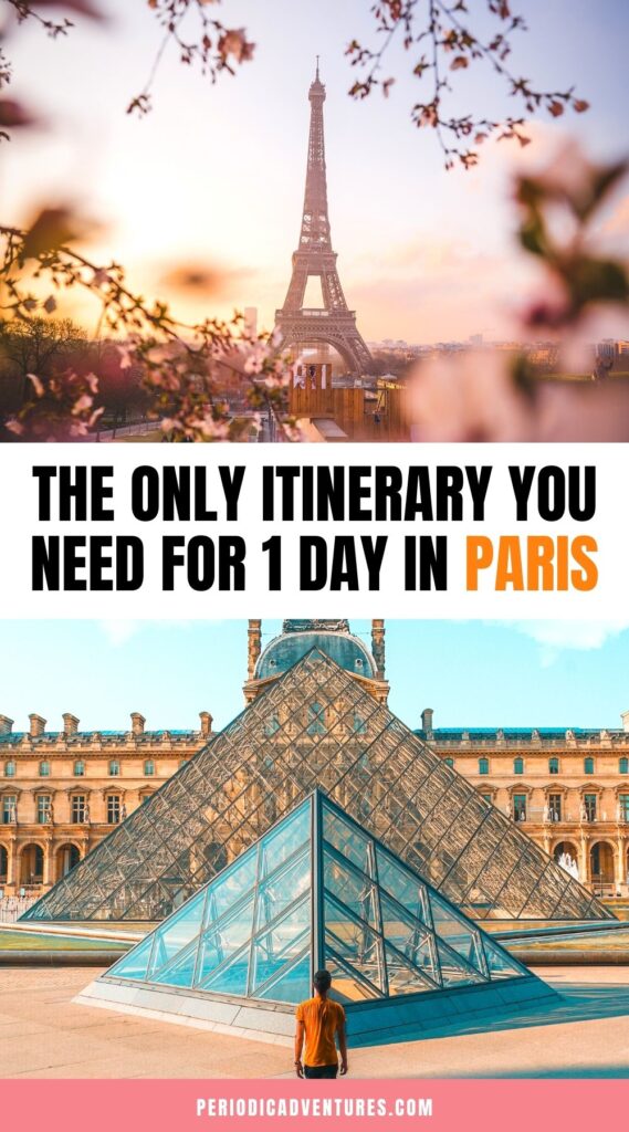 This is the ultimate itinerary for 1 day in Paris including a trip to the Louvre, the top must see museum in Paris, a stroll through Tuileries Garden, and a picnic at the Eiffel Tower. Plus, find out where to stay in Paris, how to get around Paris, and more!